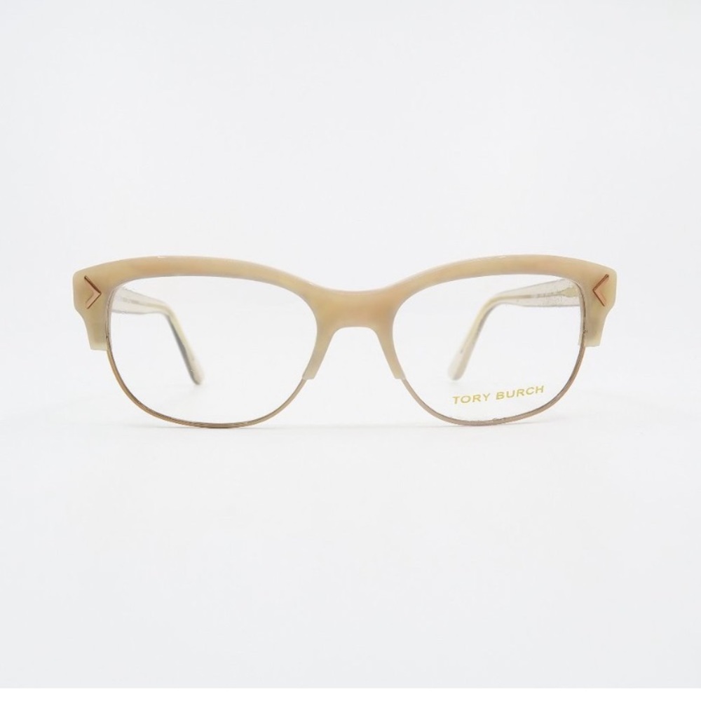 New Tory Burch Eyeglasses 2083 1708 53mm Ivory Marble with Gold Frame
